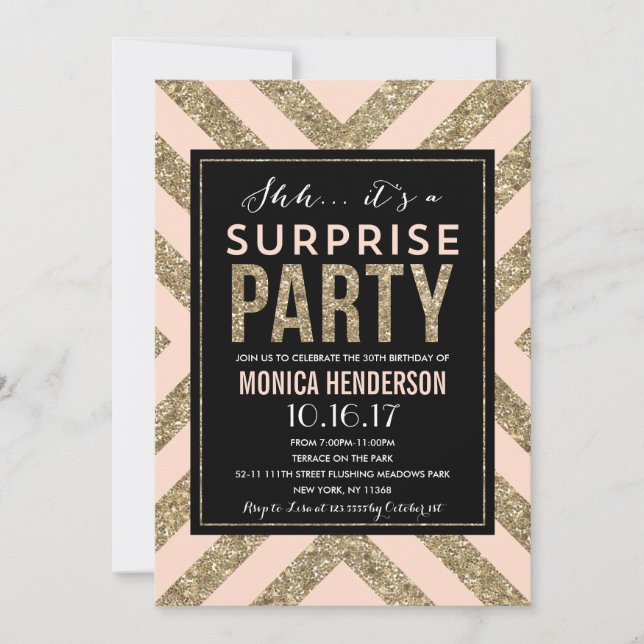 Glamorous Shimmer | Surprise Party Invitation (Front)