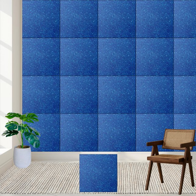 Glamorous & Shimmering Blue Glitter  Ceramic Tile (Glamorous & Shimmering Blue Glitter Ceramic Tile)