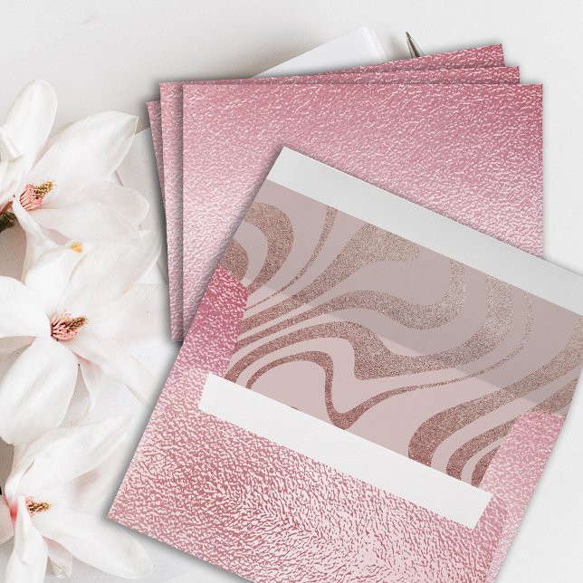 Glamorous Shining Rose Gold Wedding Invitation Envelope (Creator Uploaded)