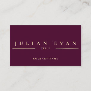 Glamorous Shiny Vintage Burgundy Wine & Gold  Business Card