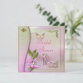 Glamorous Shoes Magnolia & Butterfly Bridal Shower Invitation (Standing Front)