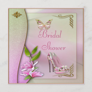 Glamorous Shoes Magnolia & Butterfly Bridal Shower Invitation