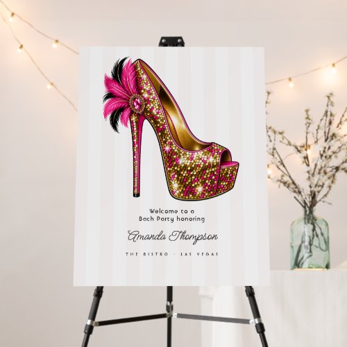 Glamorous Showgirl Las Vegas Bachelorette Welcome Foam Board