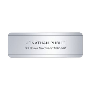 Glamorous Silver Elegant Modern Return Address Label