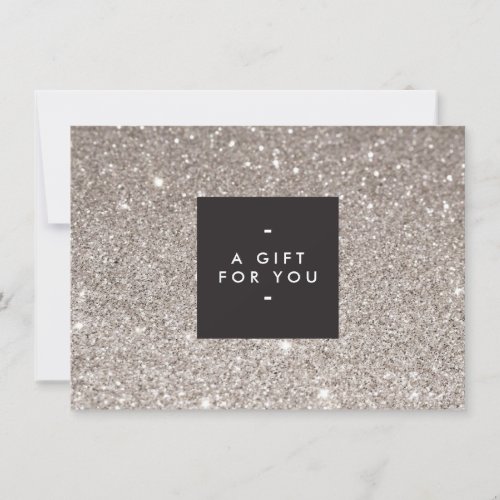 Glamorous Silver Glitter Modern Beauty Gift Card