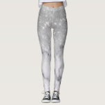 Glamorous Silver Glitter White Marble Ombre Leggings<br><div class="desc">This chic and glamorous design is perfect for the trendy and stylish woman. It depicts a faux printed sparkly silver glitter sequin and white with black marble stone pattern ombre gradient. It's modern, girly, pretty, and cool. ***IMPORTANT DESIGN NOTE: For any custom design request such as matching product requests, color...</div>
