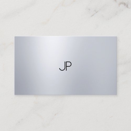 Glamorous Silver Look Elegant Modern Monogram Business Card