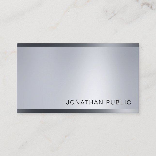 Glamorous Silver Look Lights Modern Professional Business Card (Front)