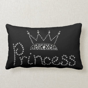Glamorous Silver Princess Crown Lumbar Pillow