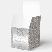 Glamorous Silver Sequins Bow Diamond Favor Boxes (Opened)