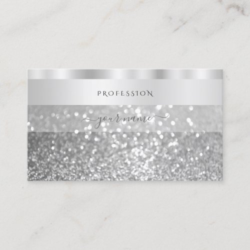 Glamorous Silver Sparkling Glitter Diamonds Luxury Business Card