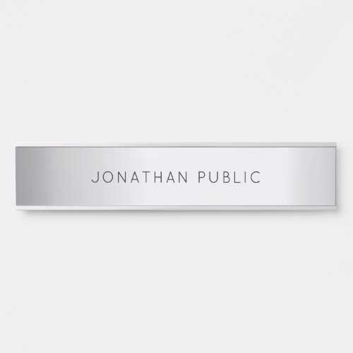 Glamorous Silver Template Elegant Modern Simple Door Sign