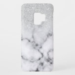 Glamorous Silver White Glitter Marble Gradient Case-Mate Samsung Galaxy S9 Case<br><div class="desc">This elegant and girly design perfect for the trendy and stylish fashionista. It features a faux printed silver sparkly glitter ombre gradient on top of a black and white marble stone pattern background. It's glamorous, chic, luxurious, modern, and classy. ***IMPORTANT DESIGN NOTE: For any custom design request such as matching...</div>