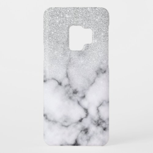Glamorous Silver White Glitter Marble Gradient Case_Mate Samsung Galaxy S9 Case