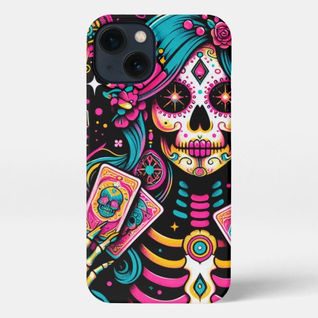  Glamorous skeleton, tarot cards iPhone Case (Back)