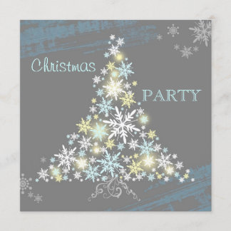 Glamorous Snowflake Tree Christmas Party Invitation