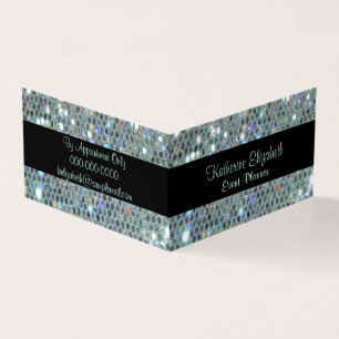 Glamorous Sparkly Glittery Glitzy Silver Bling Business Card
