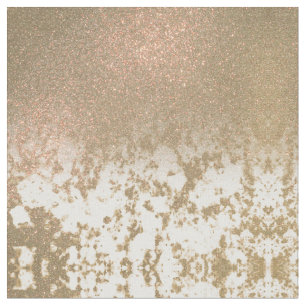 Glamorous Sparkly Gold Glitter Marble Ombre Fabric