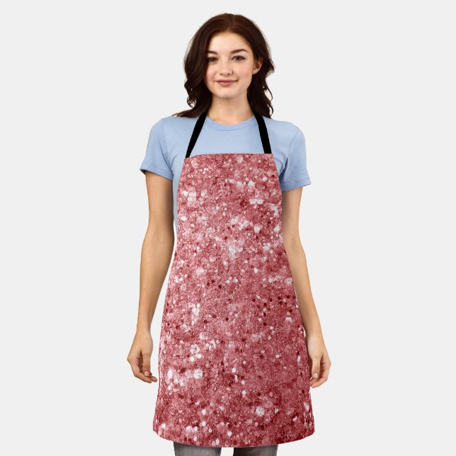 Glamorous Sparkly Pink Glitter Apron (Worn)