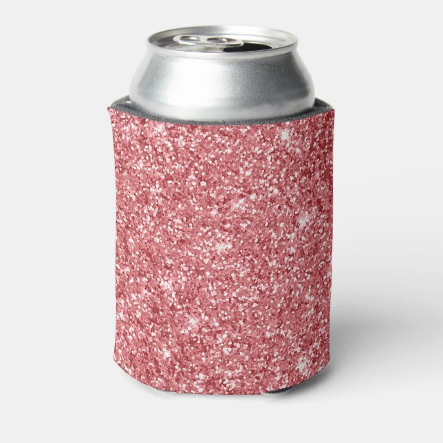Glamorous Sparkly Pink Glitter Can Cooler (Can Back)