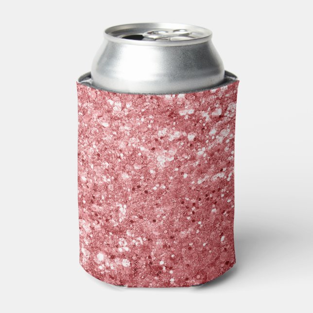 Glamorous Sparkly Pink Glitter Can Cooler (Can Front)