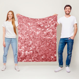 Glamorous Sparkly Pink Glitter Fleece Blanket