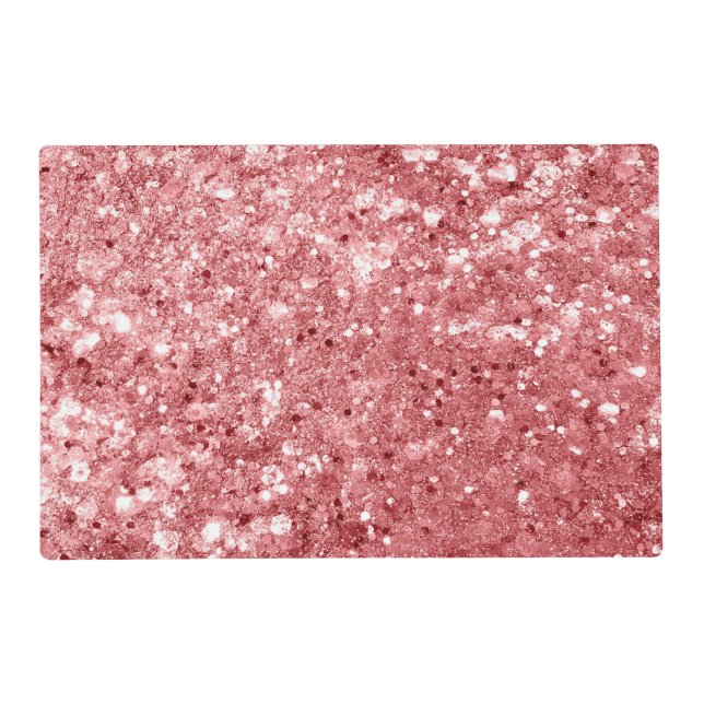 Glamorous Sparkly Pink Glitter Placemat (Front)