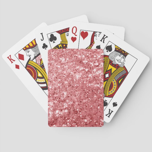 Glamorous Sparkly Pink Glitter Poker Cards (Back)