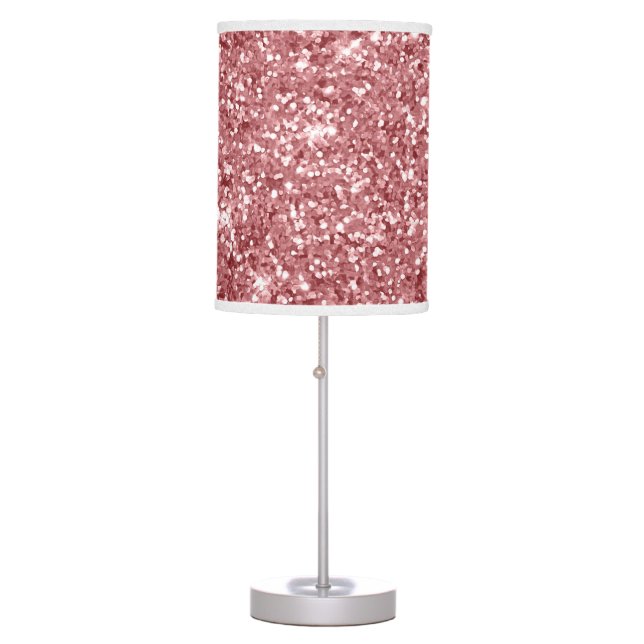 Glamorous Sparkly Pink Glitter Table Lamp (Front)