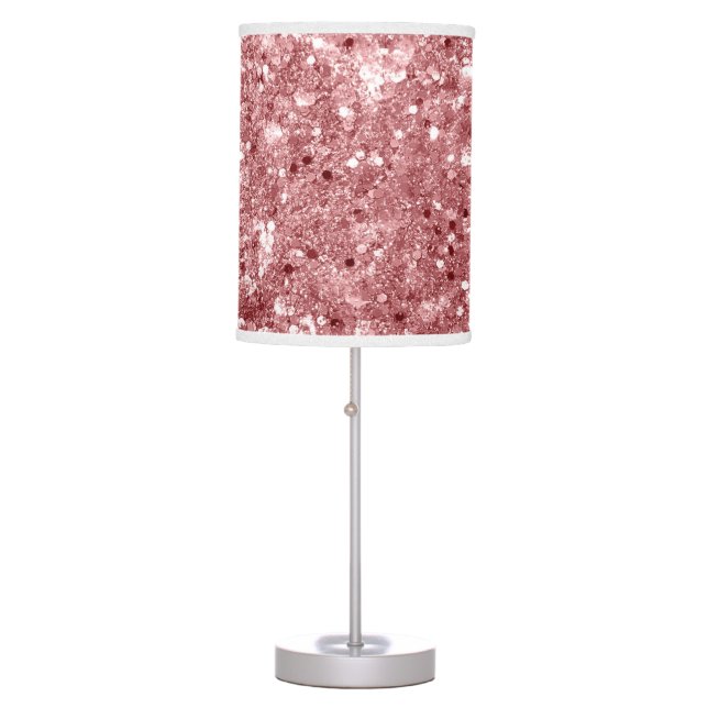 Glamorous Sparkly Pink Glitter Table Lamp (Front)