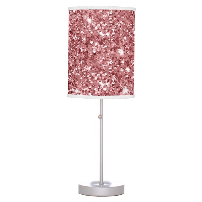 Glamorous Sparkly Pink Glitter Table Lamp (Front)