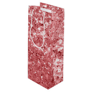 Glamorous Sparkly Pink Glitter Wine Gift Bag