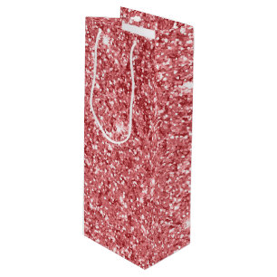 Glamorous Sparkly Pink Glitter Wine Gift Bag