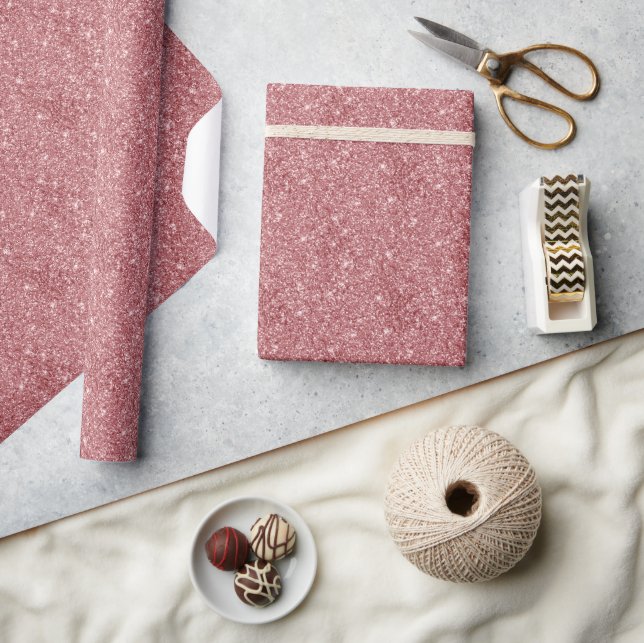 Glamorous Sparkly Pink Glitter Wrapping Paper (Crafts)