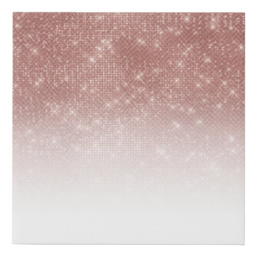 Glamorous Sparkly Rose Gold Glitter Sequin Ombre Faux Canvas Print