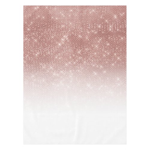 Glamorous Sparkly Rose Gold Glitter Sequin Ombre Tablecloth