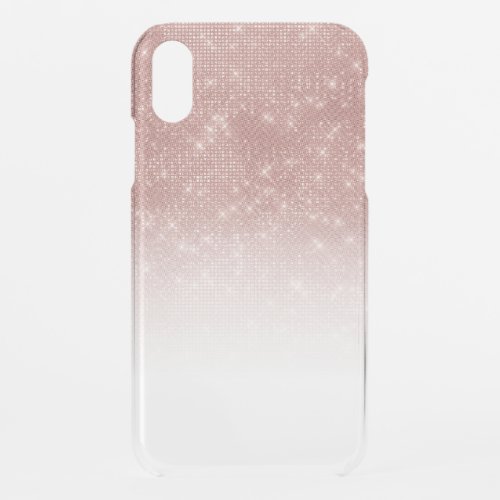 Glamorous Sparkly Rose Gold Glitter Sequin Ombre iPhone XR Case