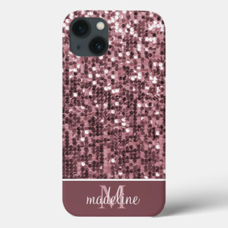 Glamorous Sparkly Rose Sequin/Glitter Name  iPhone 13 Case