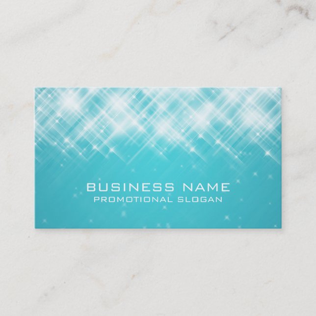 Glamorous Sparks Blue Business Card (Front)