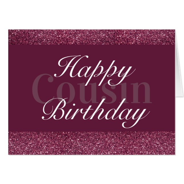Glamorous special birthday card cousin (Front Horizontal)