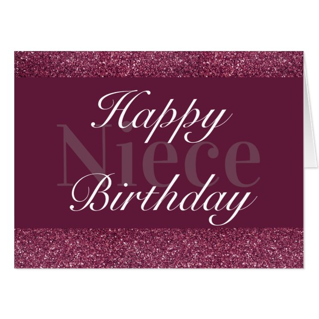 Glamorous special birthday card niece (Front Horizontal)