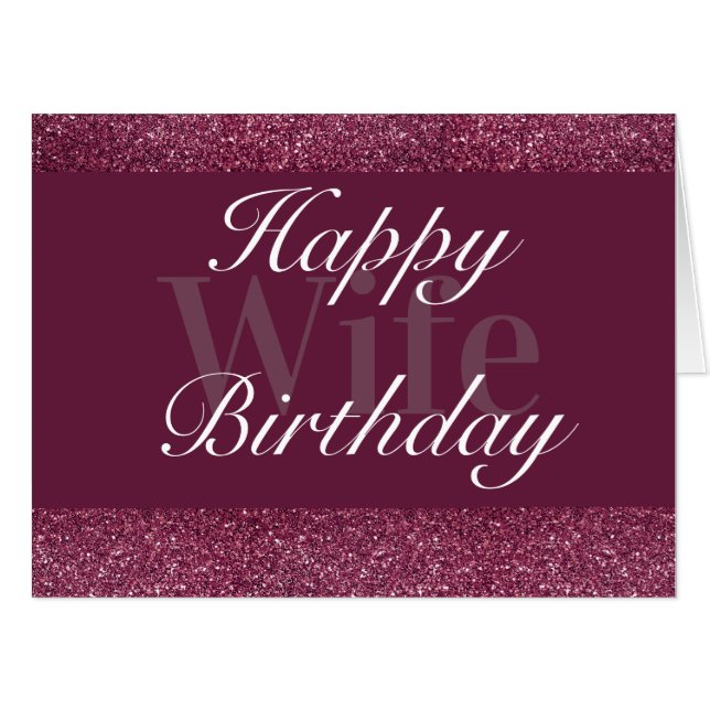 Glamorous special birthday card wife (Front Horizontal)