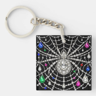 Glamorous Spider Bejewelled Diamond design Keychain
