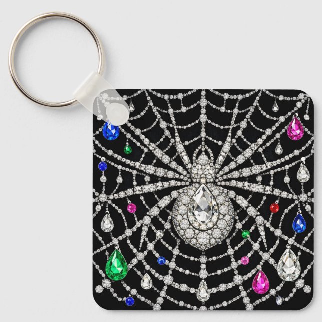 Glamorous Spider Bejewelled Diamond design  Keychain (Front)