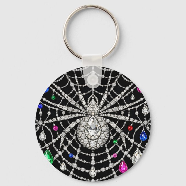Glamorous Spider Bejewelled Diamond design  Keychain (Front)