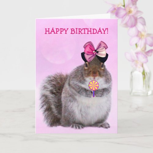 Glamorous Squirrel Birthay Card
