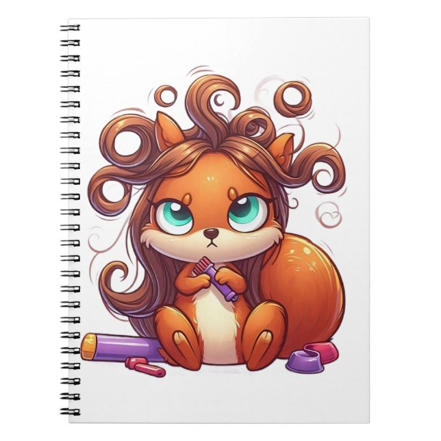 Glamorous Squirrel Hair Day Notebook (Front)