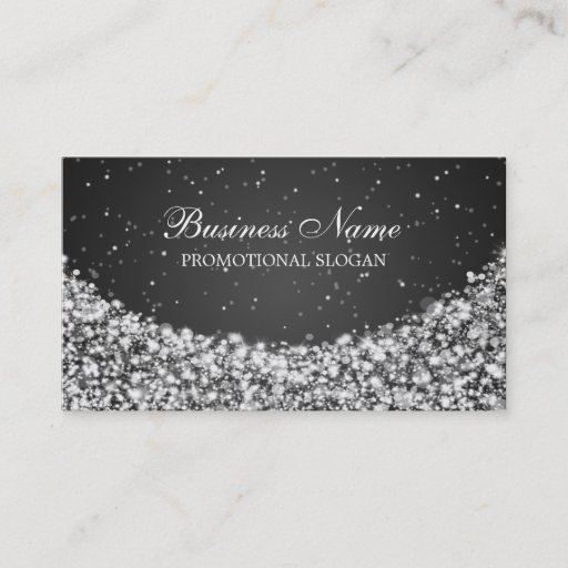 Customizable Glamorous Star Sparkle Black Business Card Templates