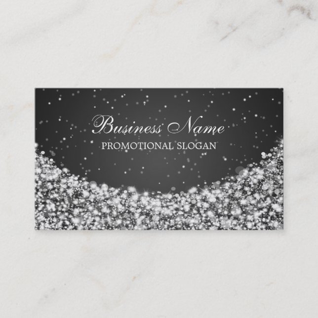 Glamorous Star Sparkle Black Business Card (Front)