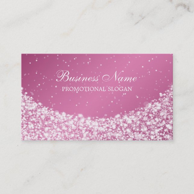 Glamorous Star Sparkle Pink Business Card (Front)